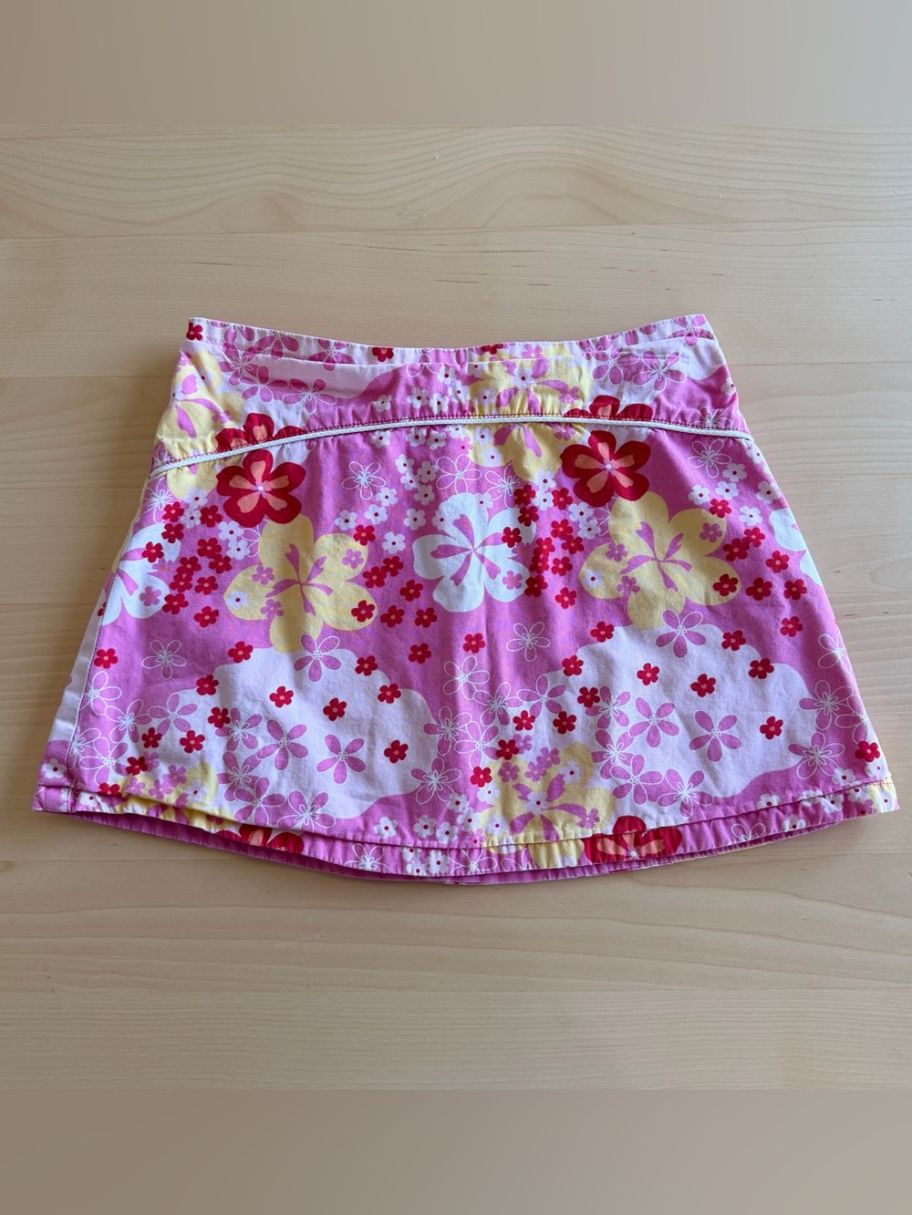 Vintage y2k Girls' Pink Floral Skirt 5T